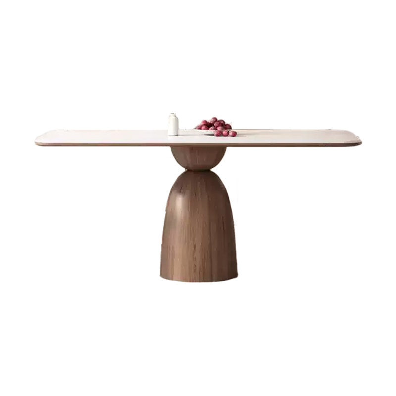 Solid Wood Rock Slab Dining Table, 29.52"H x 62.99"L x 31.49"W