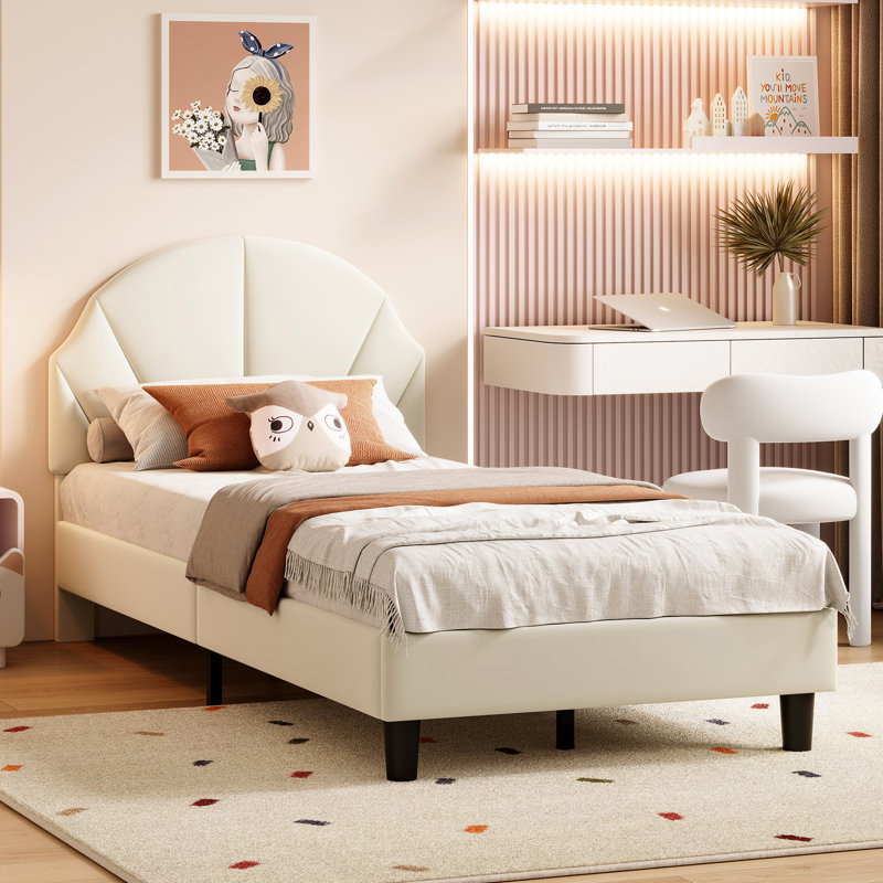 Bed, Beige, 90