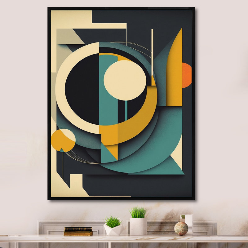Eirwen " Mid-Century Retro Dimensions I ", Black, 12" W x 20" H