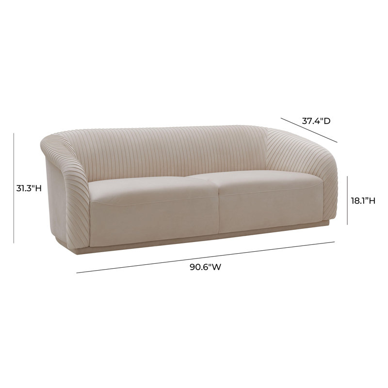 90” Modern Velvet Sofa with Performance Fabric – Yara