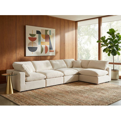 Canapé modulaire réversible en velours de 160 po de large Ivalin