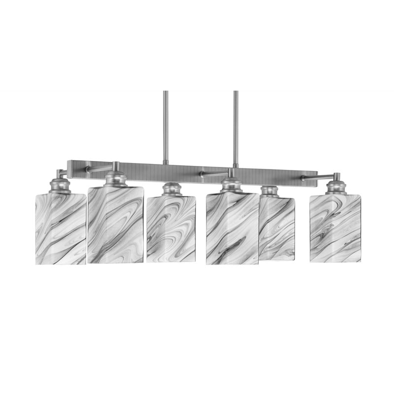 Edge 6 Light Bar With 3.5" Glass, Brushed Nickel