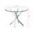 Contemporary Round Clear Dining Tempered Glass Table With Silver Finish Stainless Steel Legs-891838467