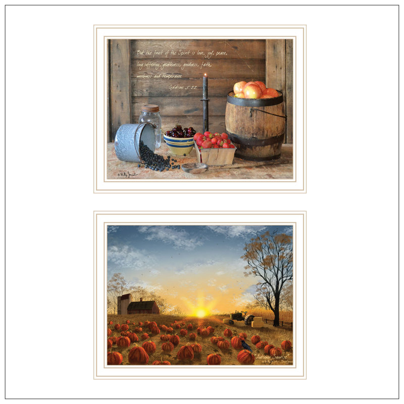 «Trendy Decor 4U», pièce 2 pièces, lever de soleil d'automne, fruit de l'esprit, impression murale pour salon, chambre à coucher, impression murale pour décoration intérieure par Billy Jacobs