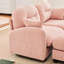 Canapé d'angle en chenille rose, design ergonomique et modulable pour un espace de vie polyvalent. Élégant et modulaire, en chenille de haute qualité, avec siège et combinaisons flexibles pour les chambres.
