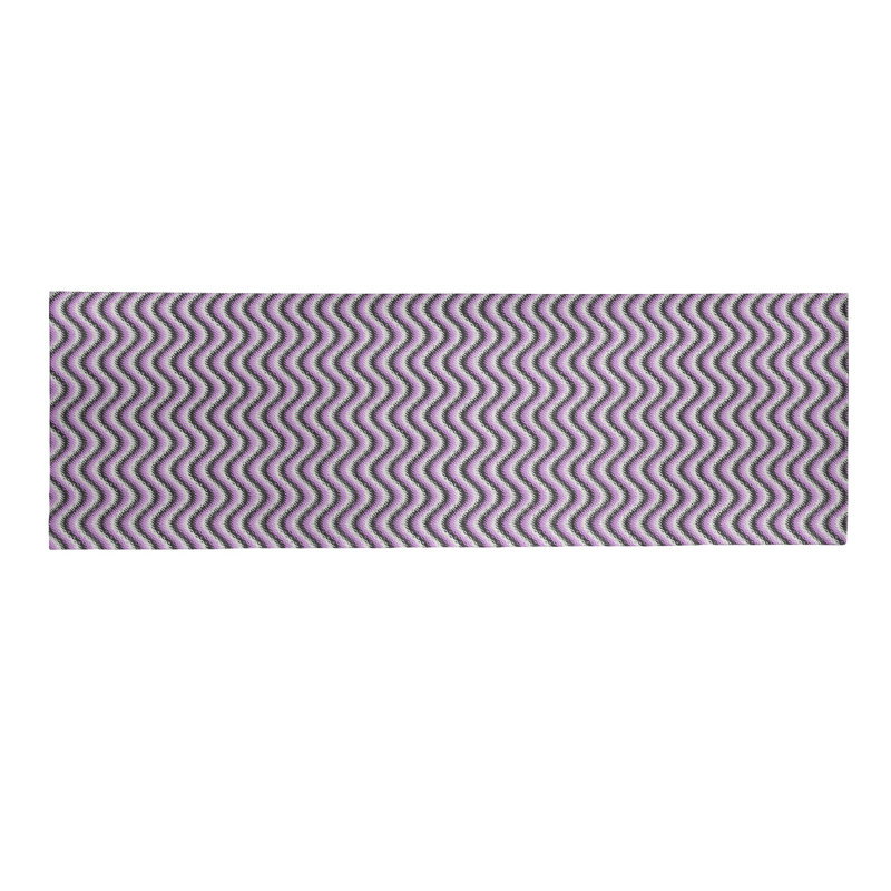Tapis de zone mauve rayures ondulées, Tapis de couloir 2 pi 6 po x 8 pi