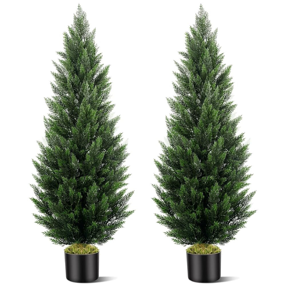 59''Artificial Cedar Set In A Pot, 59" H X 21.6" W X 21.6" D