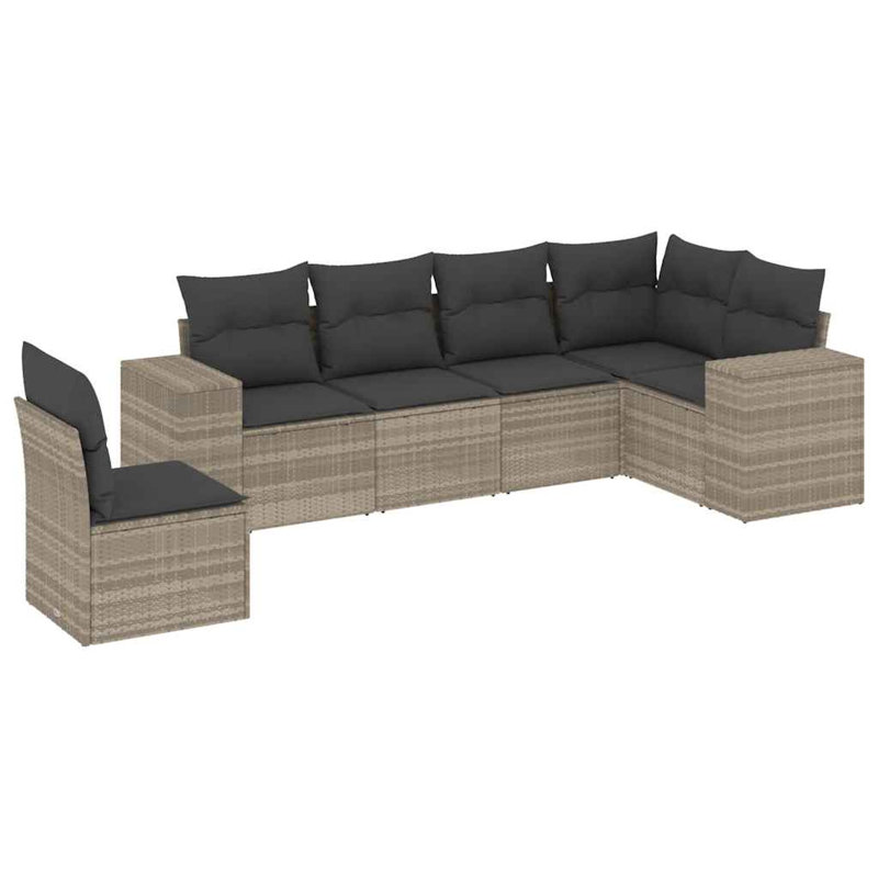  Ensemble de canapé de jardin gris clair, gris foncé pour coussins