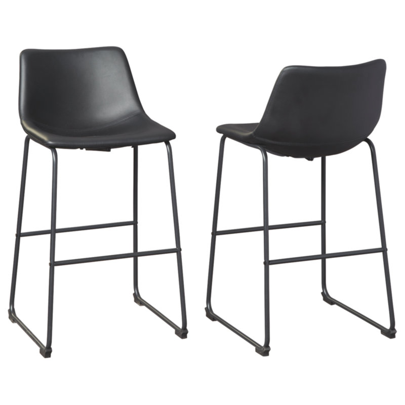 Ashtin Upholstered Counter Stool with Metal Frame, Bar Stool (29” Seat Height), Black