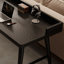 Bureau d'écriture rectangulaire en bois massif noir-118002305
