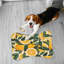 Tapis orange rétro en forme d'os - 1 pièce