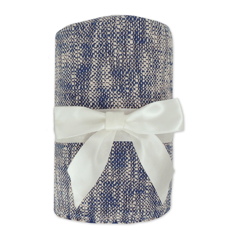 Organic Blue Cotton Reversible Throw Blanket 60" x 50"