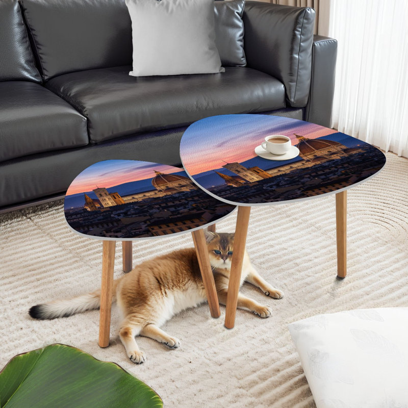 Ensemble de 2 tables basses gigognes Triangle