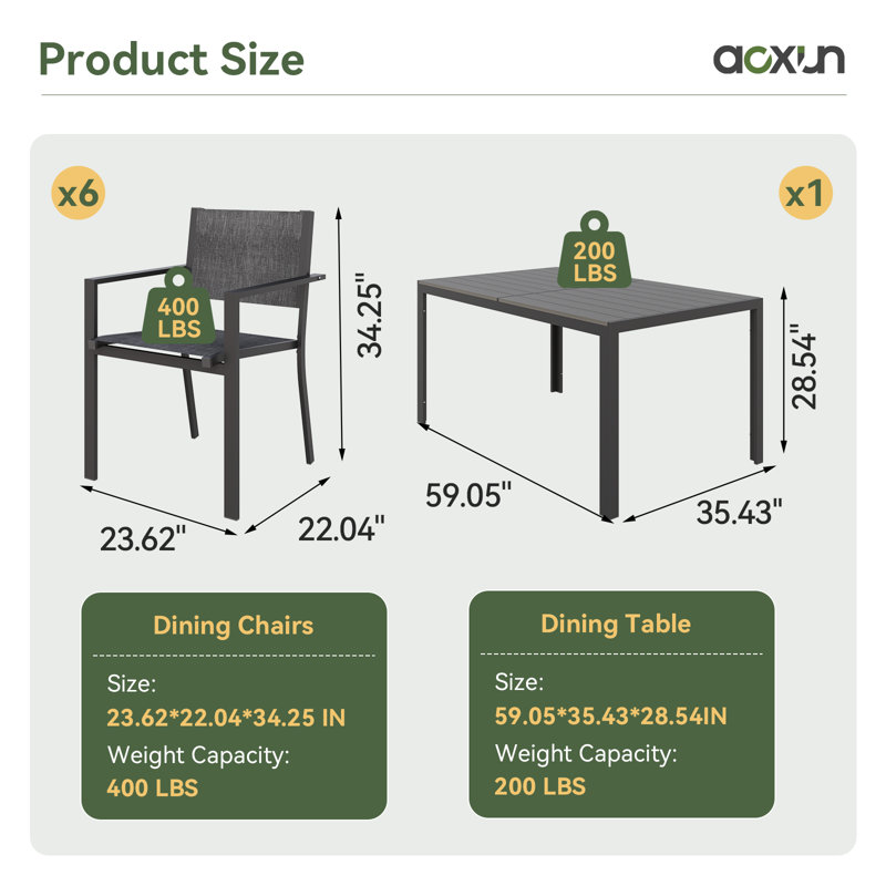 Patio Dining Set with, Black/Dark Grey, Grey