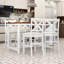 Ensemble de salle à manger à hauteur de comptoir 5 pièces Farmhouse avec table rectangulaire et 4 chaises rembourrées-397603281-397603295