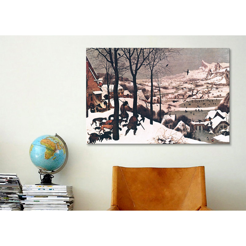«Hunters in The Snow» par Peter Bruegel, reproduction d'art sur toile, H 8 po x l 12 po x P 0,75 po, Pas de tapis