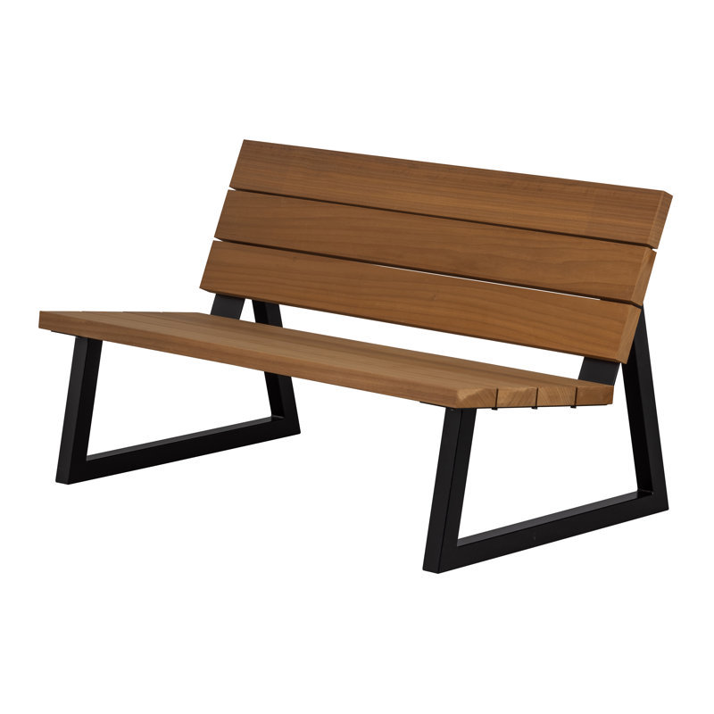 Metal/Solid Wood Outdoor Bench