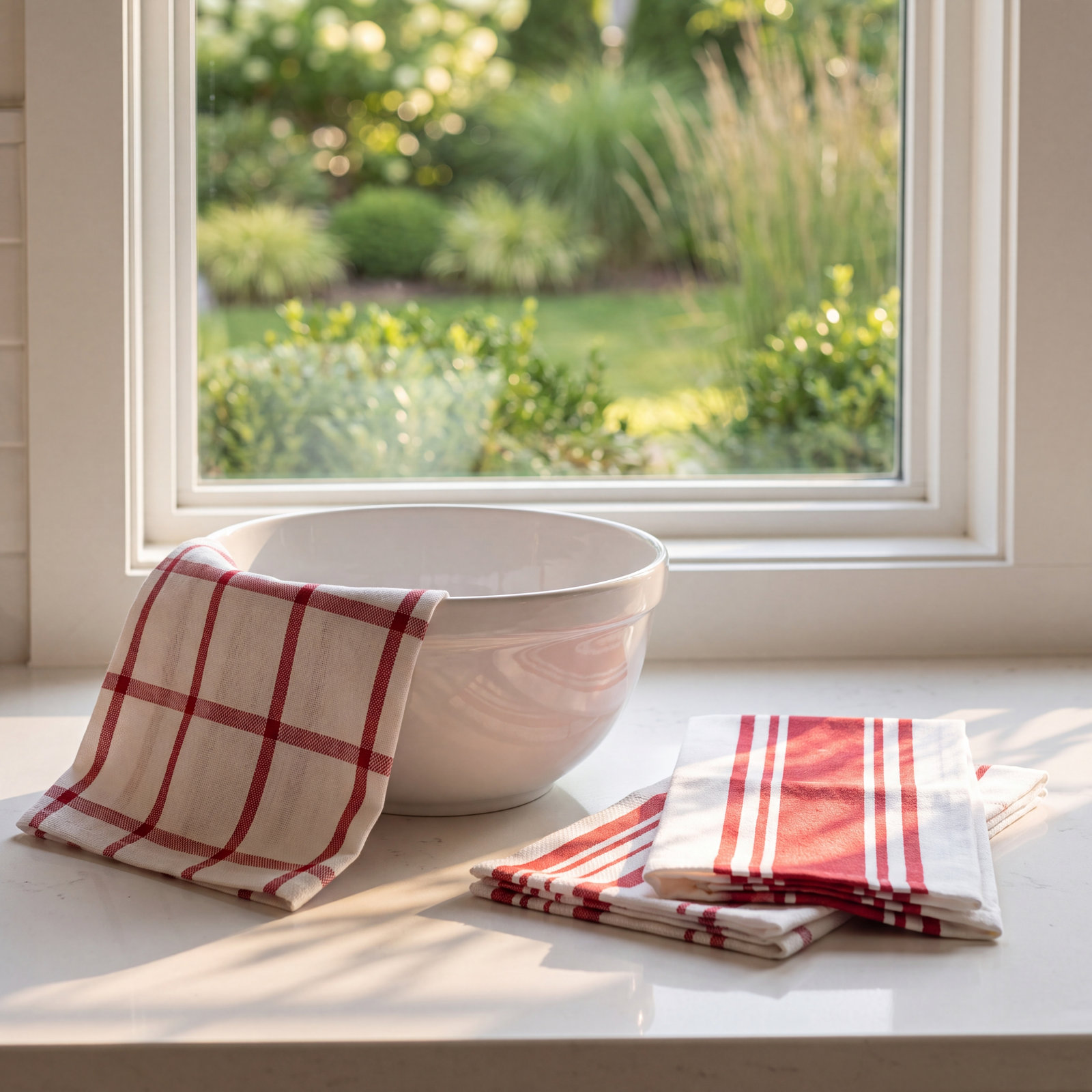 Geometric Kitchen Linen Set, Cherry