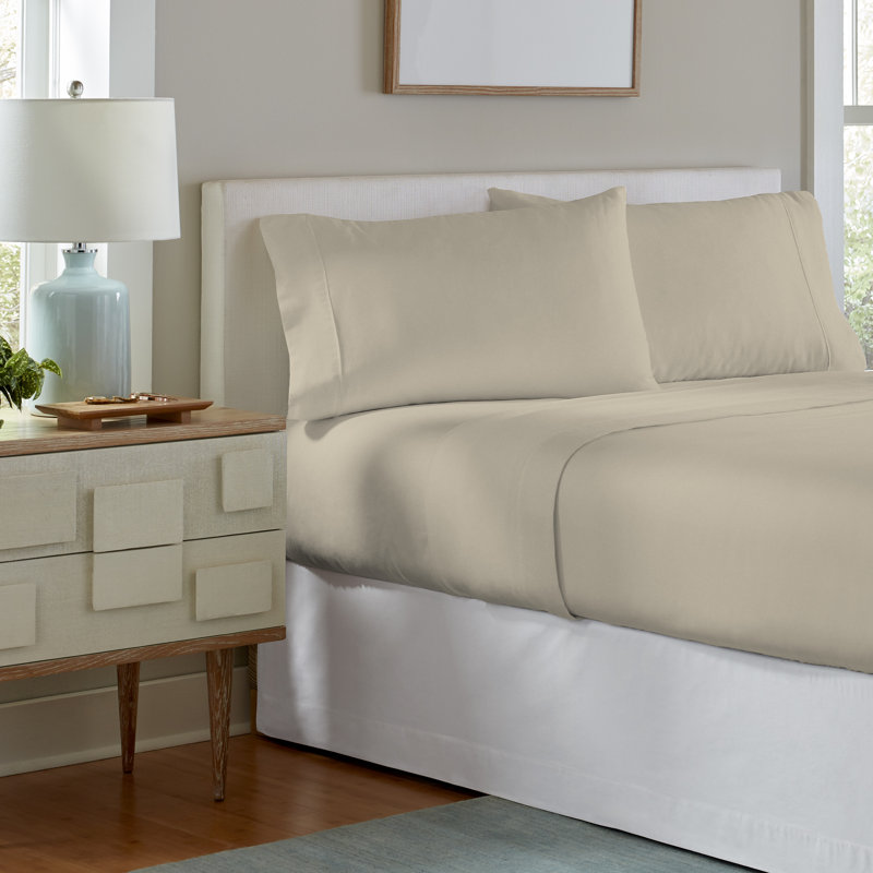 Ensemble de draps 100% coton 190 fils, Ensemble de draps pour lit simple + drap-housse + , Gris orage