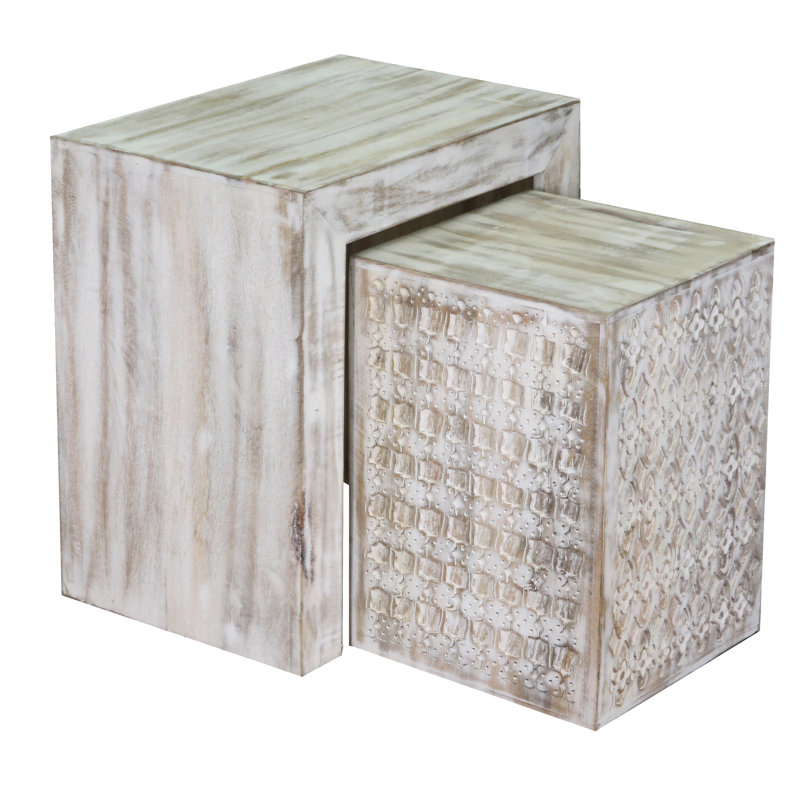 Balabak 2 Piece Carved Nest of Tables