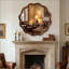 Miroir décoratif rond ondulé avec cadre en bois massif, miroir mural pour chambre à coucher, salle de bain, salon et entrée-88115336-88115343
