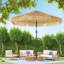 Parasols de patio à énergie solaire, pampille hawaïenne en acier de 8,7 pi pour terrasse de jardin