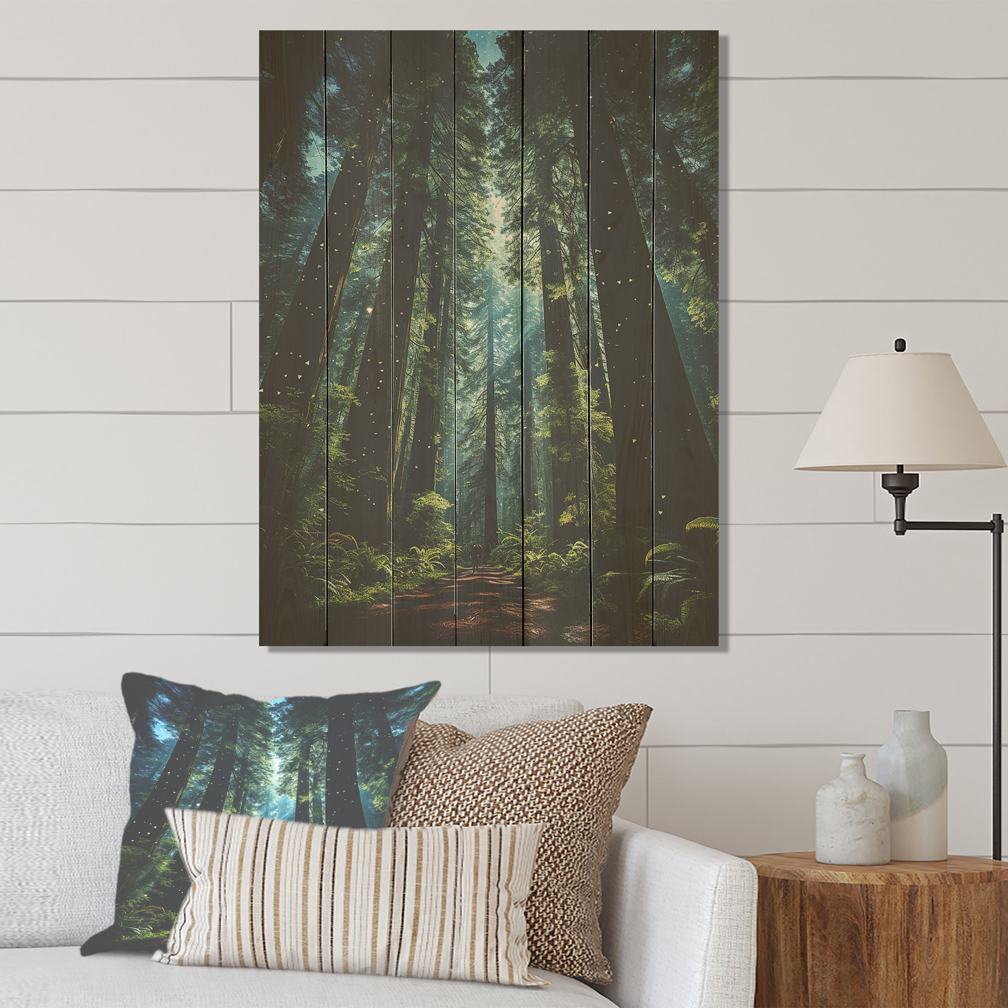Millwood Pines Green Lost In The Woodland Forest I - Forest On Wood ...