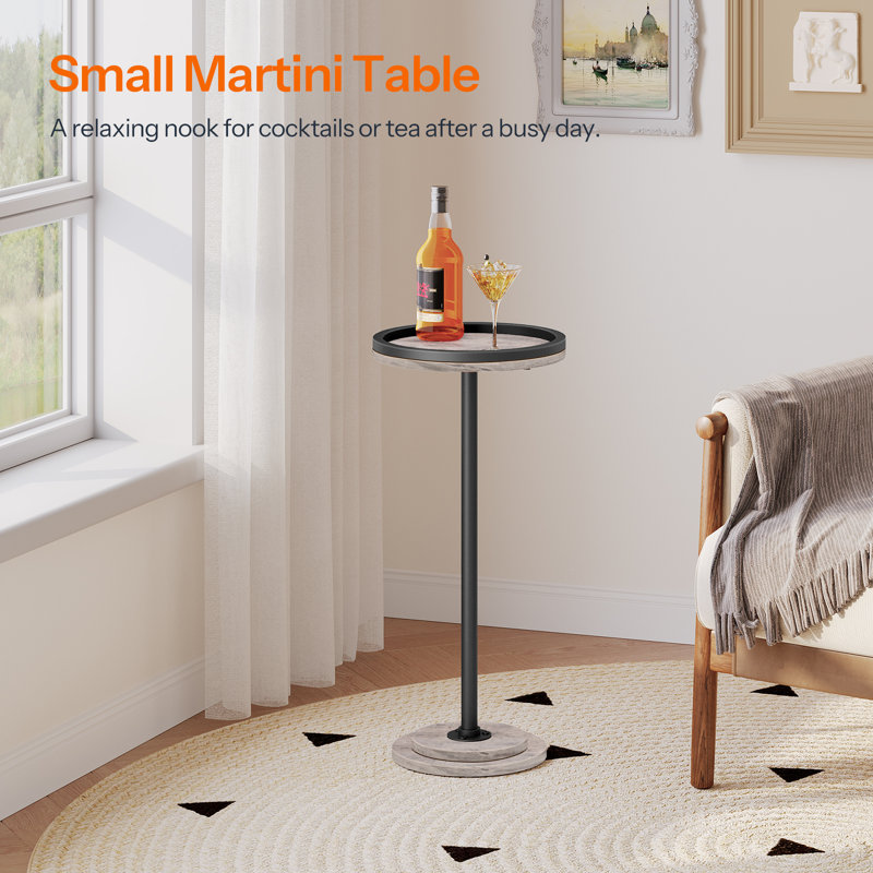 25.6'' H Small Round End Table