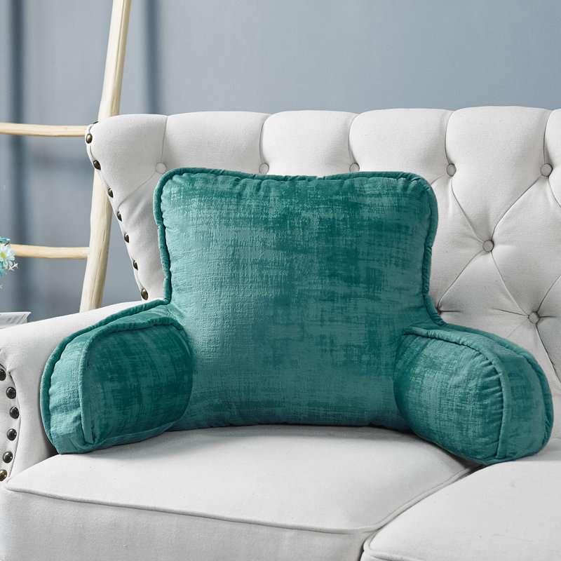 Textured Velvet Bedrest Pillow Cover & Insert, Agate Green