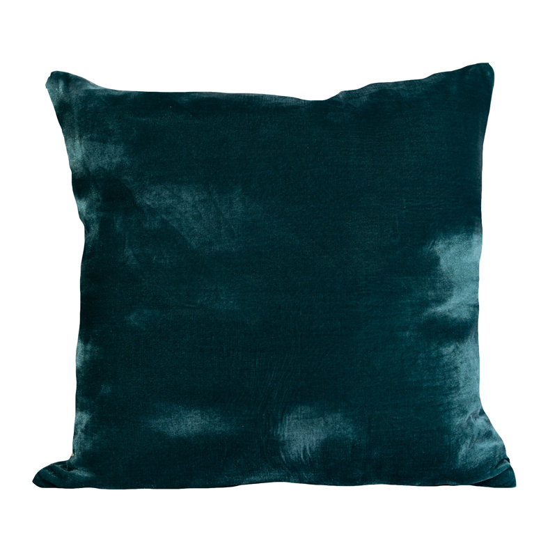 Coussin en velours matelassé Layla 18 x 18, Émeraude