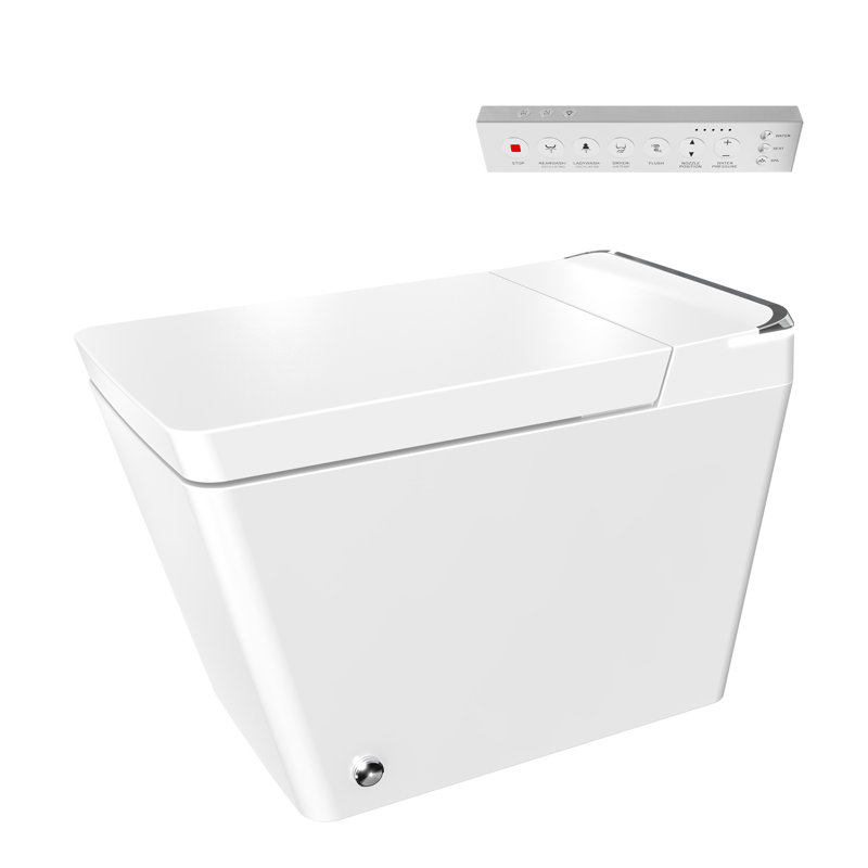 Toilette à bidet allongée 1,6 gallons GPF Rainlex (siège inclus)