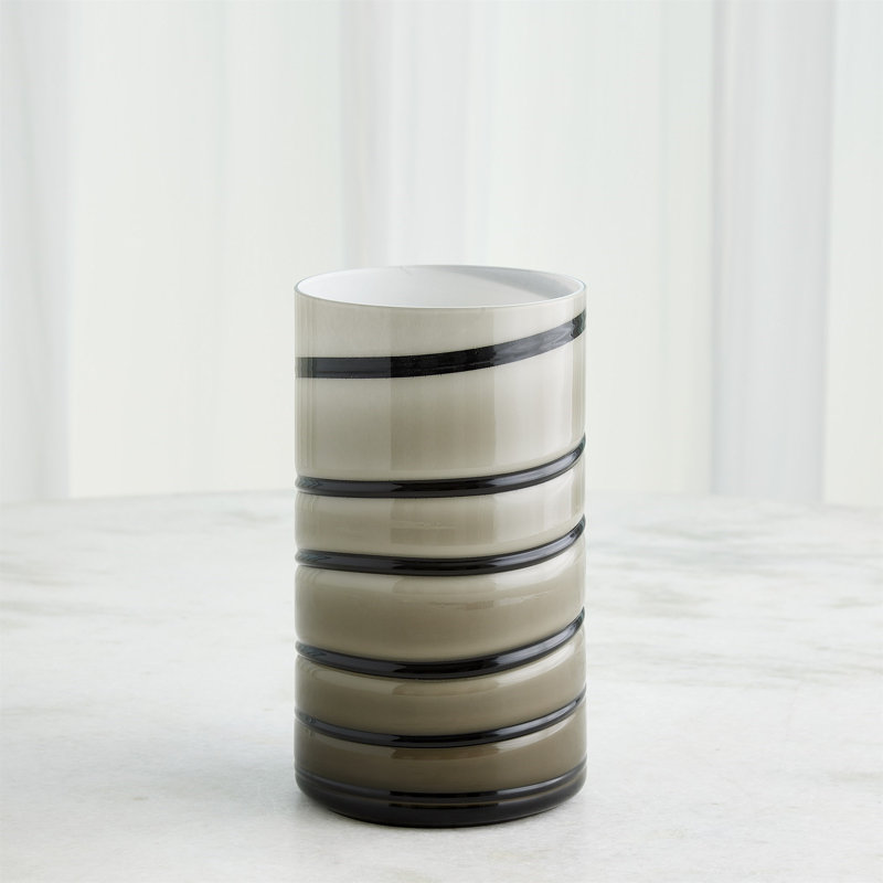 Twirl Vase-Amber/White-Sm, 10.25" H x 5.75" W x 5.75" D