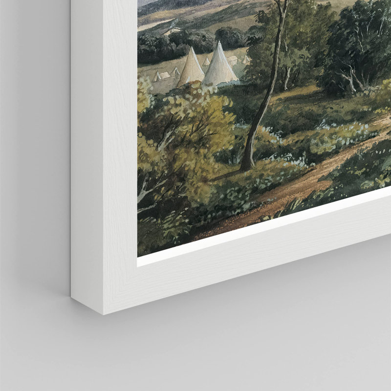 "Campagne champ vert émeraude" sur papier, Blanc, H 12 po x l 16 po