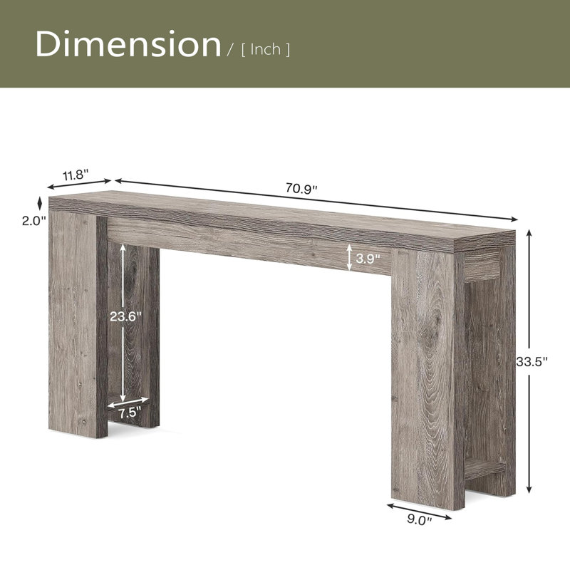 Wood Entryway Table,Console Table,Side Table, Gray