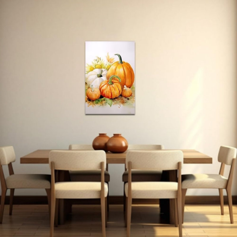 Chute de citrouille d'automne, art mural 24 po x 36 po