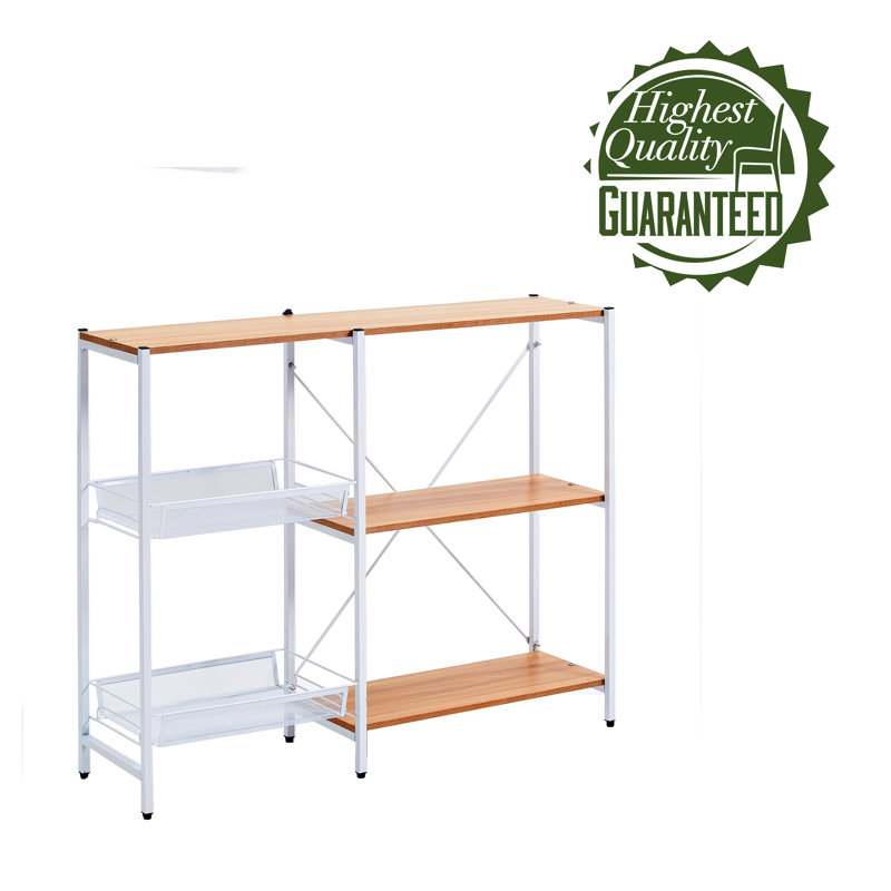 Étagère à 3 niveaux H 30,91 po x l 39,76 po x P 9,84 po Barjesh, Blanc / brun clair