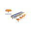 Mobile Stool Table - Rectangle - 8 Stools
