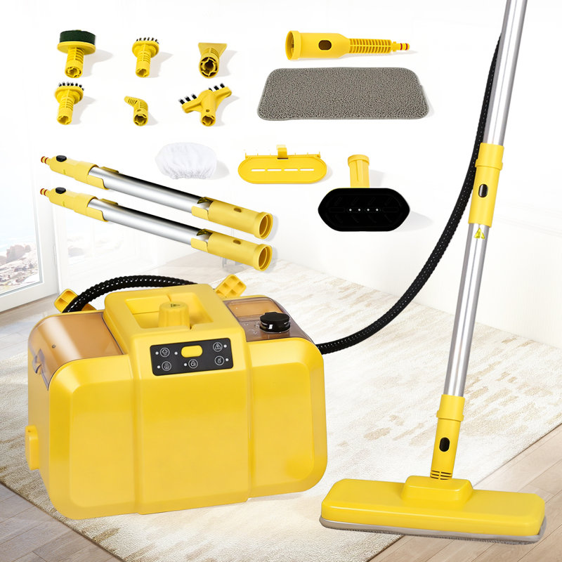 Steam Cleaner, 293°f 70 Psi Powerful High-pressure Commercial Steamer Cleaner With Unlimited Steam Injection, 3mins Fast Heat-up, 2.2l Capacity, 14 Accessories For Floors, Grout, Upholstery & Deep Cleaning,yellow