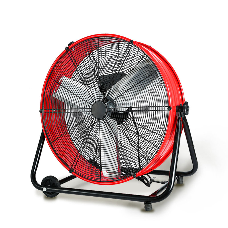 Tambour industriel robuste de 24 pouces à 3 vitesses à grande vitesse, Rouge