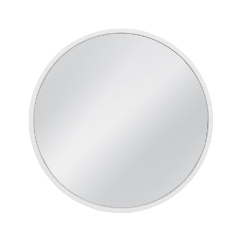 Miroir mural Chypre avec cadre en résine blanc brillant - décor moderne