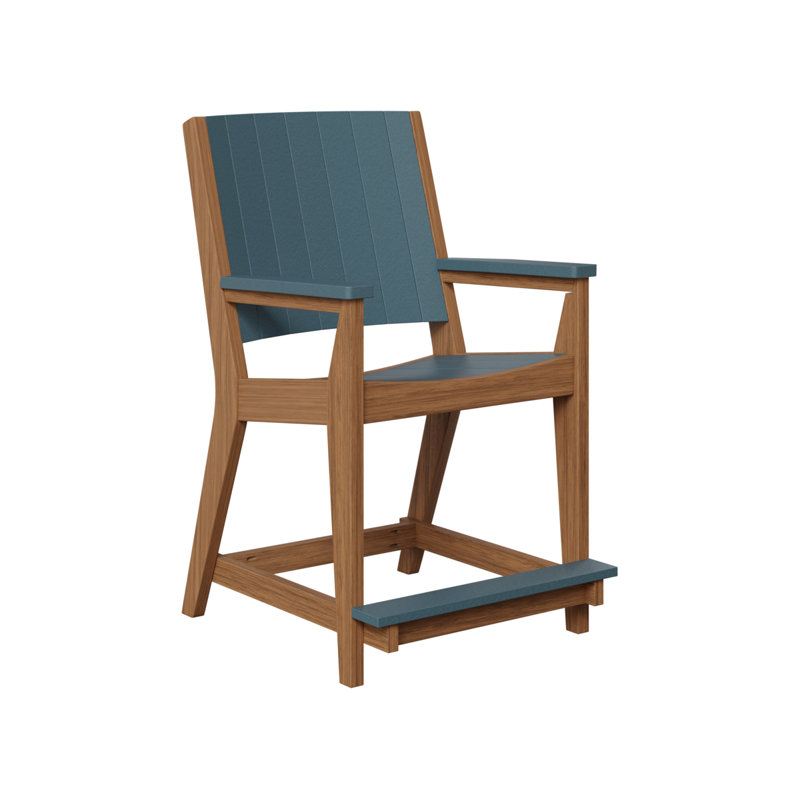 Mayhew Outdoor Bar Stool, Slate, Antique Mahogany