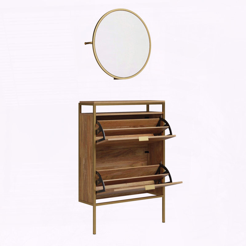 Armoire à chaussures murale avec miroir