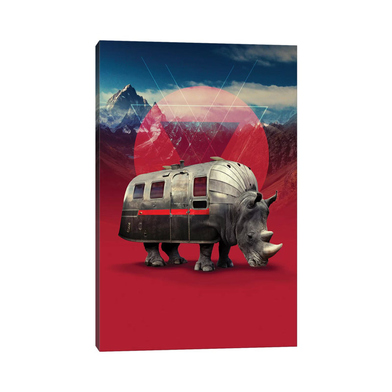 Rhino by Ali Gulec - Wrapped Canvas Gallery-Wrapped Canvas Giclée, 20.32 cm H x 30.48 cm W