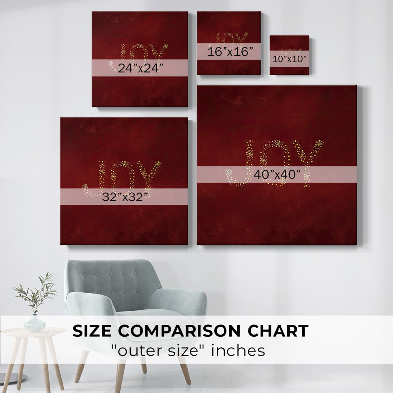 Joy Starburst - rouge, H 16 po x l 16 po x P 1,5 po