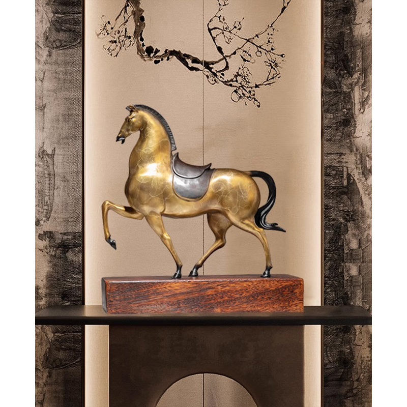 Modern Creative Full-Gold-Plated Horse Figurine