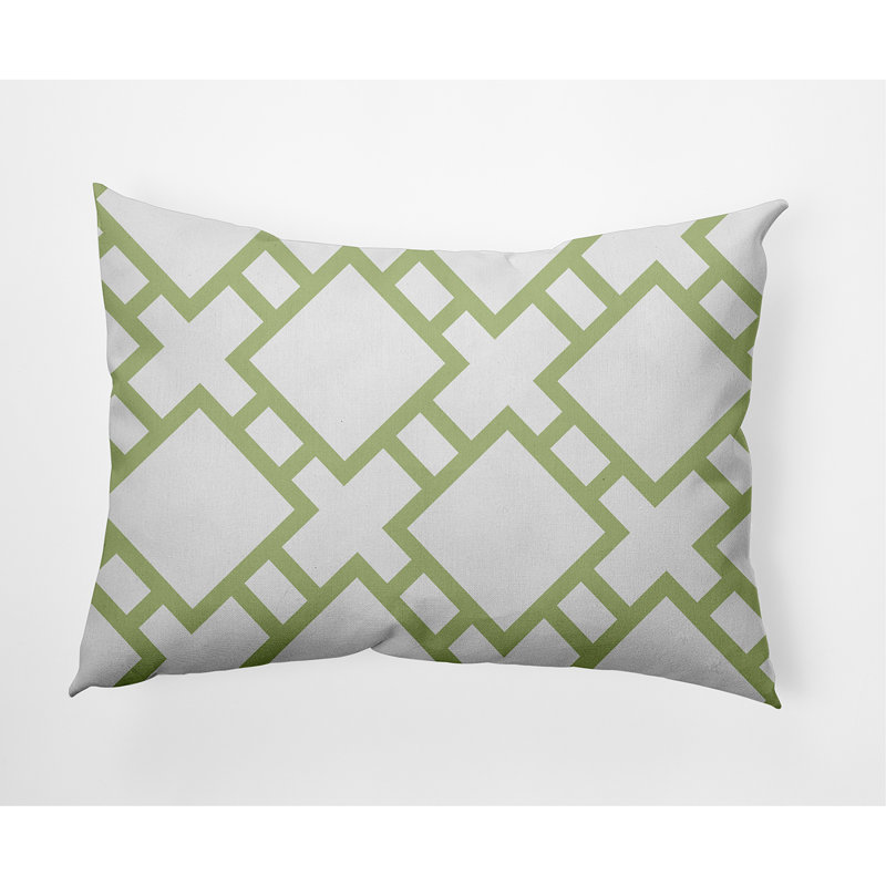 Geometric Reversible Throw Pillow, Green