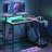 42" W L-Shaped Reversible Gaming Desk with LED Lights and Monitor Stand-1761489320