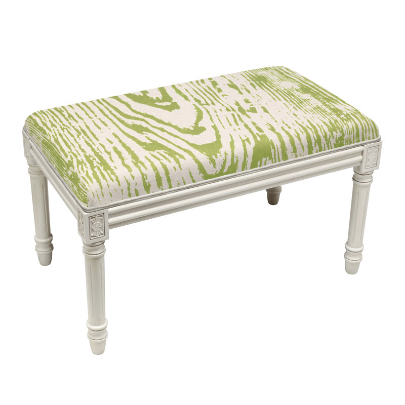 Verner Linen Blend Upholstered Bench, Antique White/Animal Print