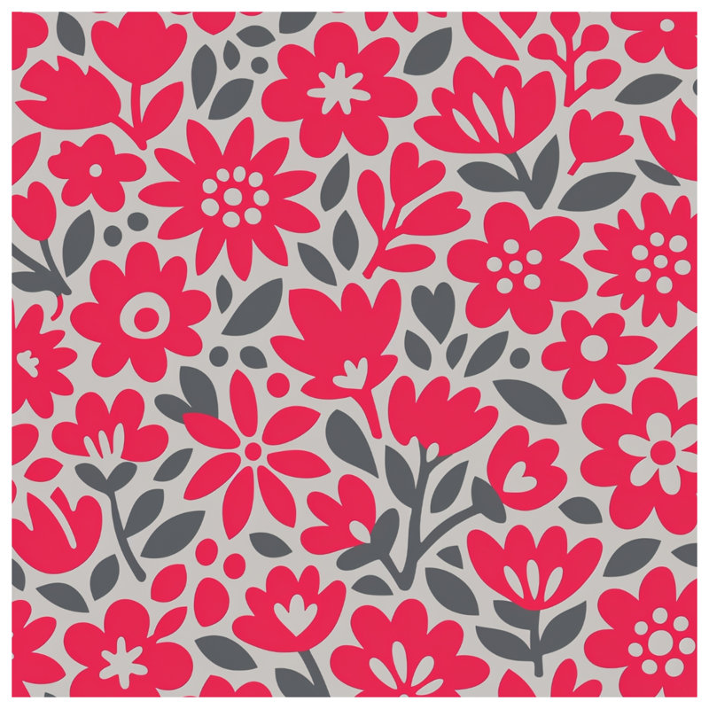 Red Floral Pattern Comforter, Twin Extra Long