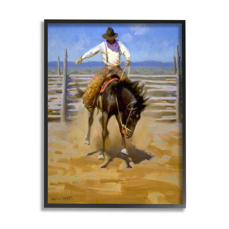 Équitation, art jodo par Jimmy Dyer, Giclée encadrée noir minuit, H 14 po x l 11 po x P 1,5 po